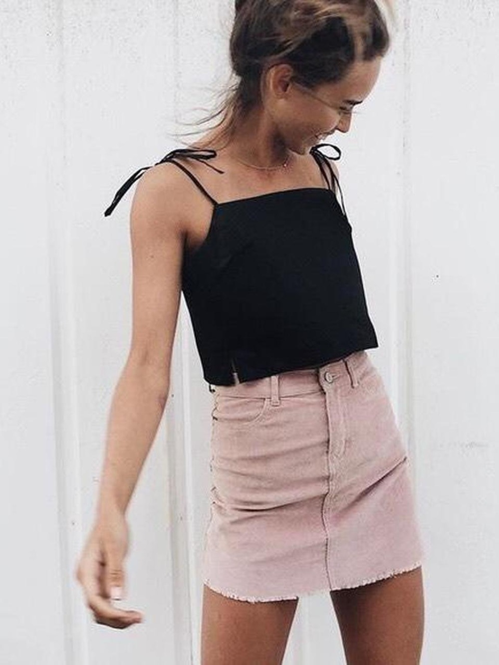 Corduroy Pink Mini Skirt